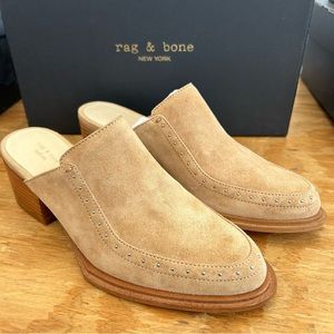 Rag & Bone Weiss Dune Tan Suede Mules 36